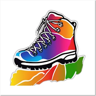 Vivid Spectrum Hiking Boot Design No. 812 Posters and Art